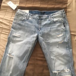 Size 36 silver boyfriend style jeans!